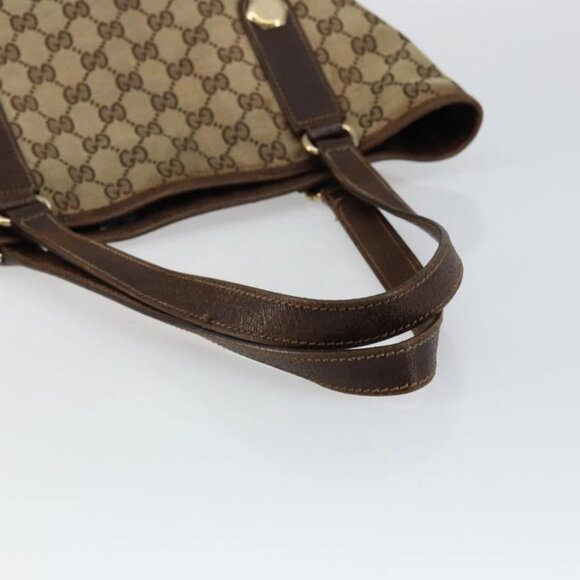 GUCCI GG Canvas Tote Bag Beige Gold - Picture 8 of 15